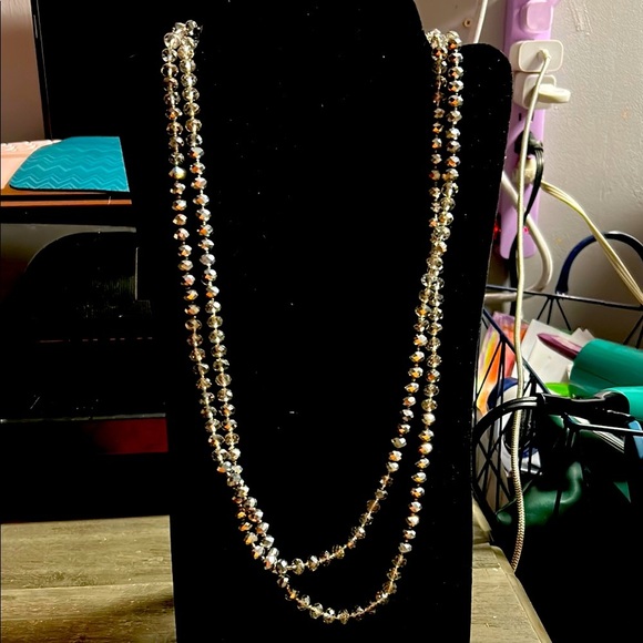 Elegant Beaded Necklace X long (doubled in photo) - Picture 1 of 3